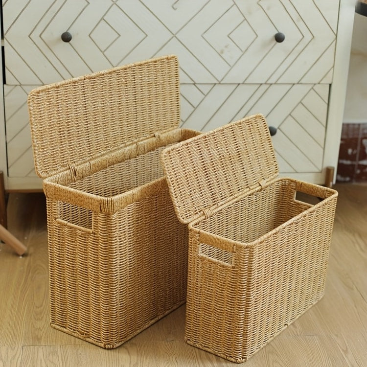 Woven Storage Basket Corner Laundry Basket for Stylish Home Organization