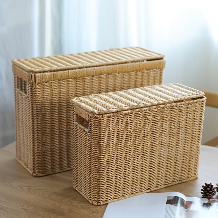Woven Storage Basket Corner Laundry Basket for Stylish Home Organization