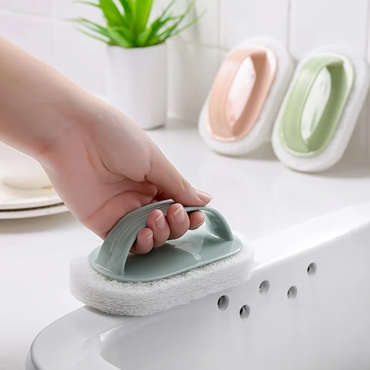 Plastic Bathroom Tile Cleaning Brush Magic Sponge Scrubber with Handle Window Cleaner Bathroom Accessories Supplies