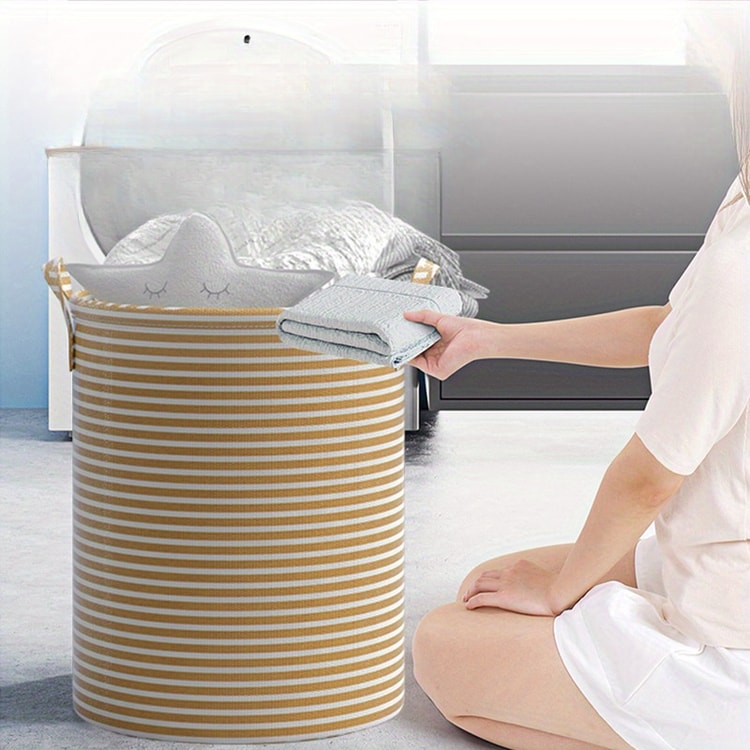 Haundry Tall Collapsible Laundry Basket with Handles for Clothes Storage