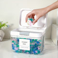 Laundry Pod Holder with Lid - Large Capacity Sealed Laundry Pod Container with Automatic Pop-Up, Convenient Storage Box
