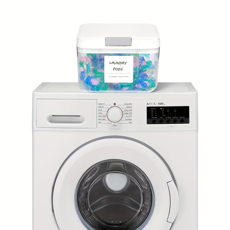 Laundry Pod Holder with Lid - Large Capacity Sealed Laundry Pod Container with Automatic Pop-Up, Convenient Storage Box