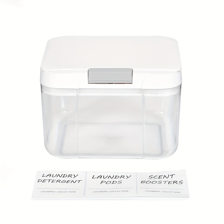 Laundry Pod Holder with Lid - Large Capacity Sealed Laundry Pod Container with Automatic Pop-Up, Convenient Storage Box