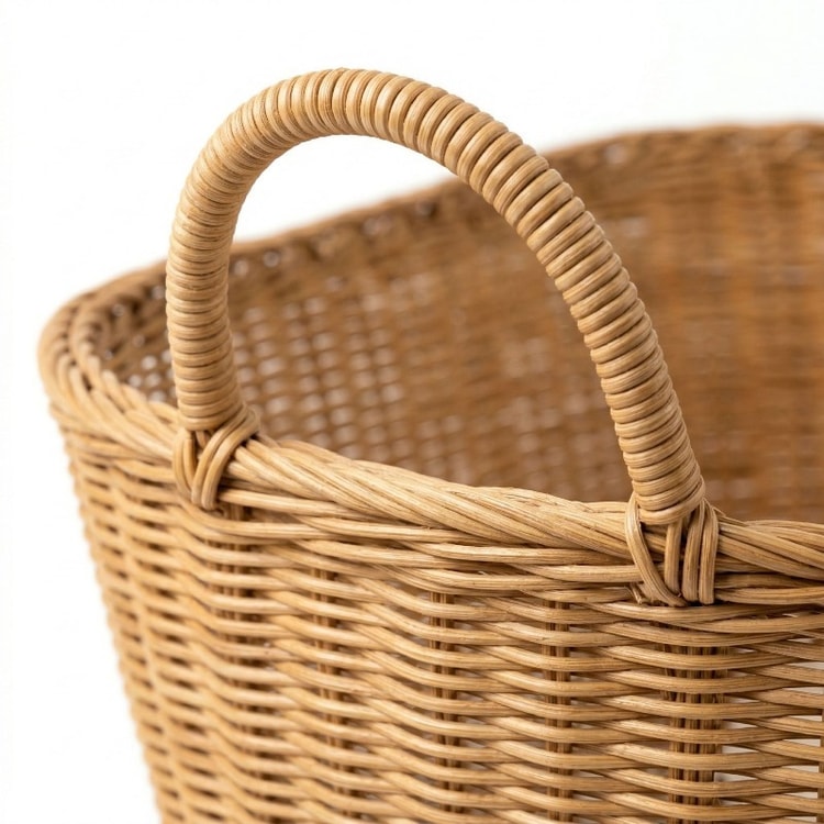 Large Rattan Laundry Basket Hand Woven Storage Hamper with Handles