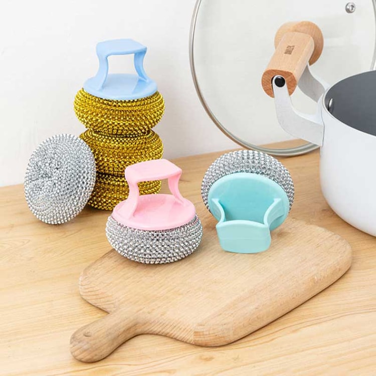 Stainless Steel Cleaning Brush for Pot and Dish Cleaning Detachable Cleaning Ball Brush