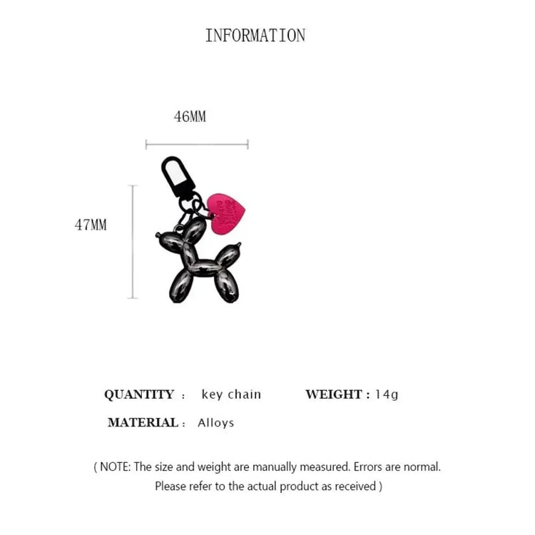 Balloon Dog Keychain Charm for Bags, Cars & Everyday Accessories
