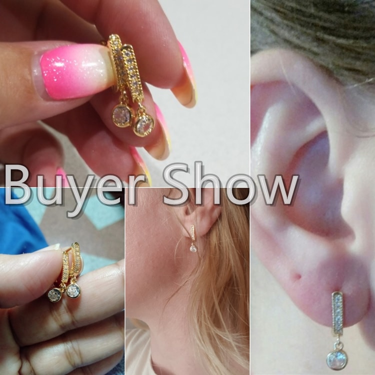 Huitan Elegant Gold Drop Earrings for Women