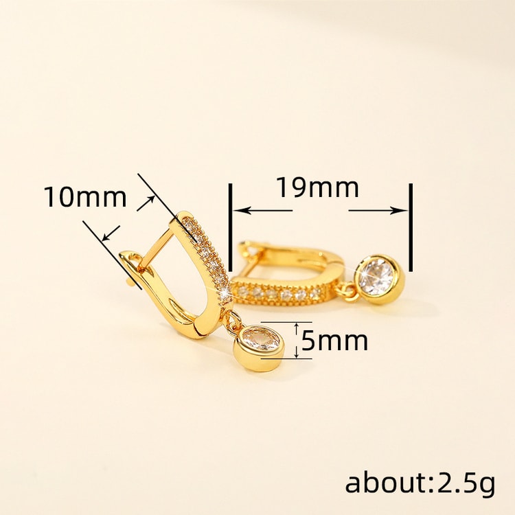 Huitan Elegant Gold Drop Earrings for Women