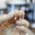 Huitan Elegant Gold Drop Earrings for Women