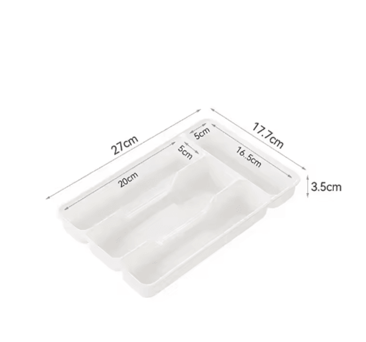 Multi-Compartment Cutlery Organizer Tray for Kitchen Drawers
