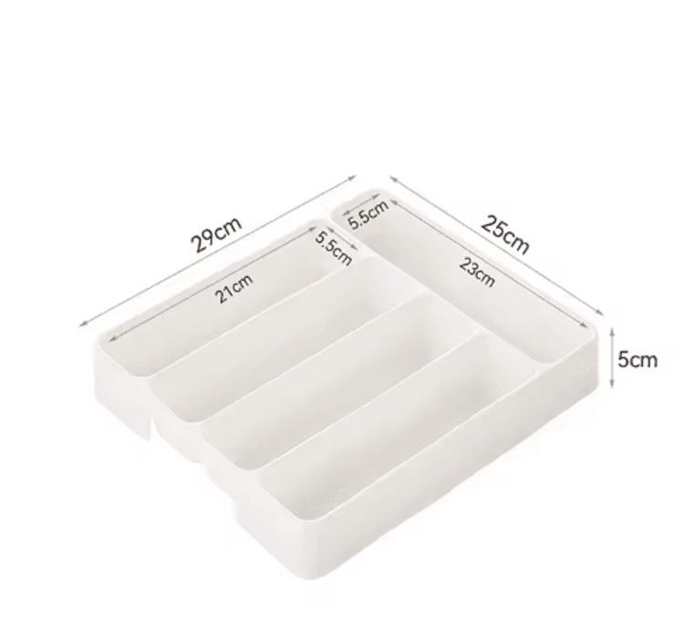 Multi-Compartment Cutlery Organizer Tray for Kitchen Drawers